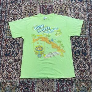 VTG Rare 1997 Jimmy Buffett Havana Daydreamin Tour Shirt Large Lime Green Map